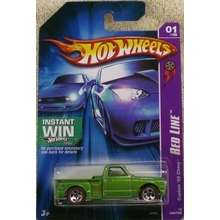 1969 Custom Green Step Side Chevy Truck Red Line Series Hot Wheels 