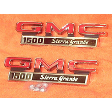 1971-72 "GMC 1500 Sierra Grande" Truck Fender Emblems (PAIR)