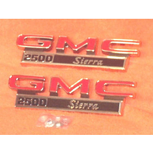 1971-72 "GMC 2500 Sierra" Truck Fender Emblems (PAIR)